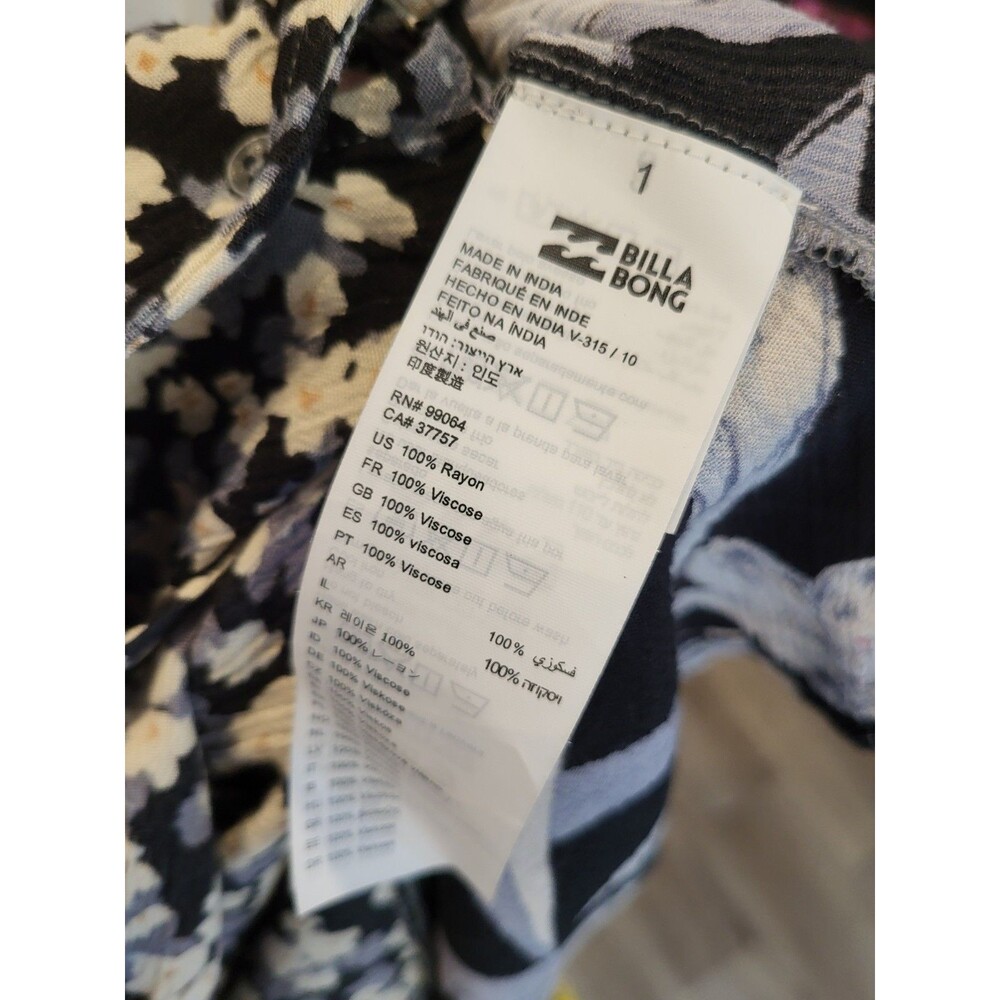 BILLABONG Allegra XL bohemian long-sleeve floral print maxi dress open kimono - Picture 7 of 9